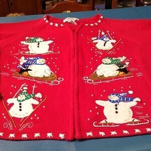 Heirloom Collectibles 2004 Christmas Collection Snowman Skiing and Sliding